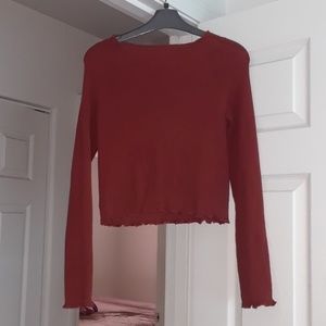 Maroon Kendall & Kylie Crop Sweater
